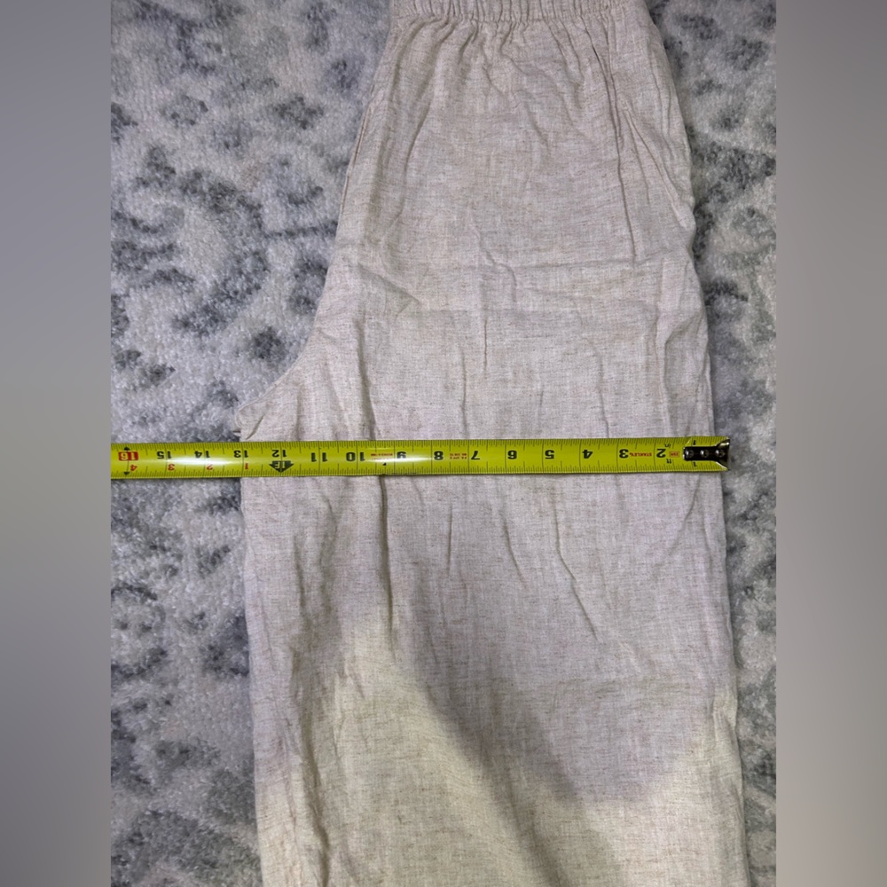 Oatmeal Wide Leg Linen Pants Lined Abercrombie Medium - Picture 10 of 10